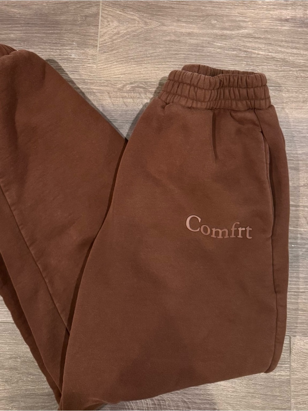 Comfrt signature sweatpants, chocolate brown, cuffed hem, large